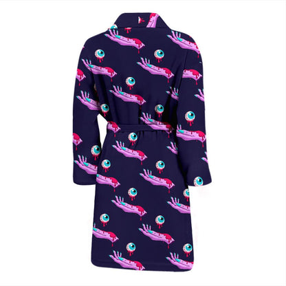 Zombie Pink Hand Design Pattern Print Men Bath Robe-JTAMIGO.COM