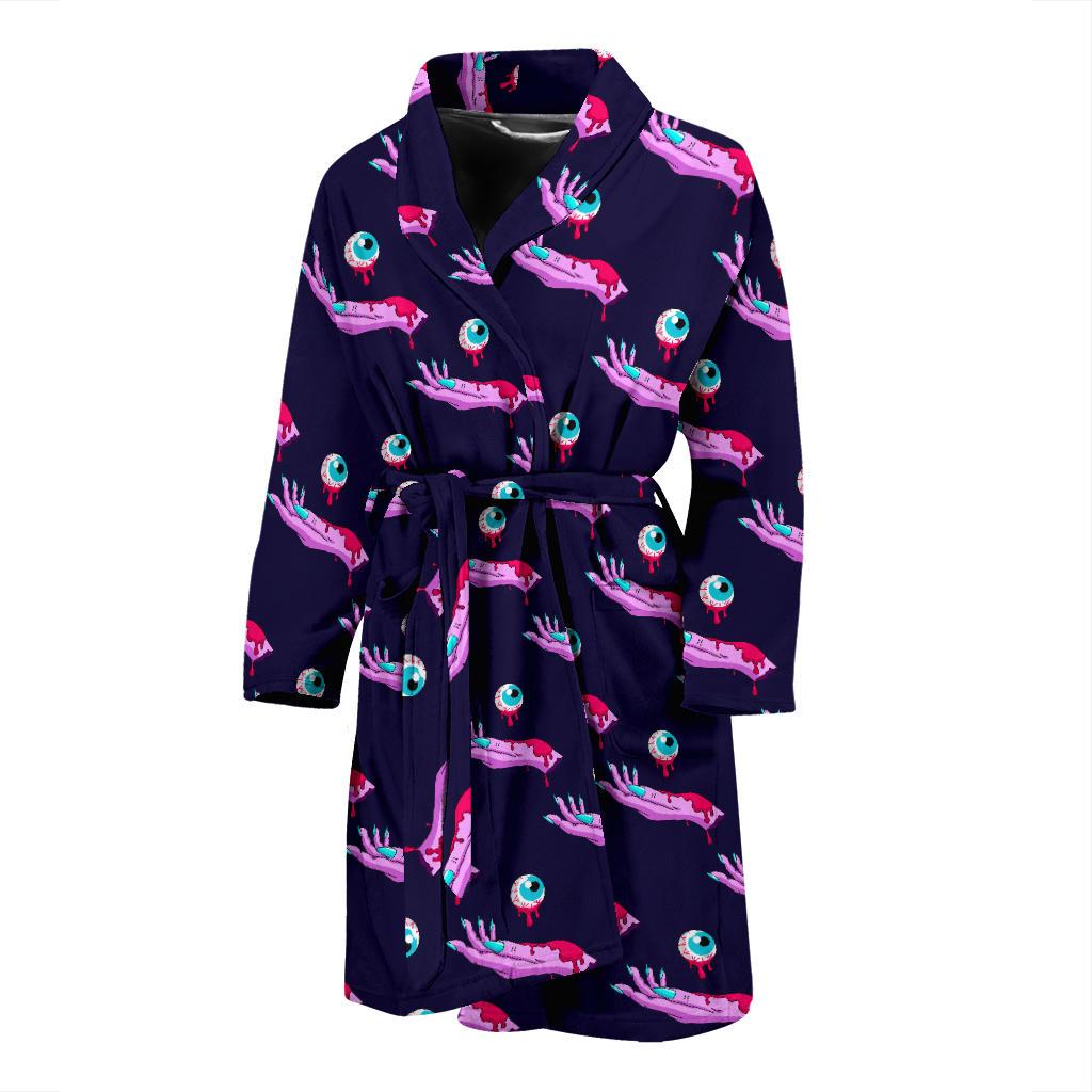 Zombie Pink Hand Design Pattern Print Men Bath Robe-JTAMIGO.COM