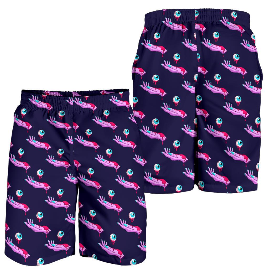 Zombie Pink Hand Design Pattern Print Mens Shorts-JTAMIGO.COM