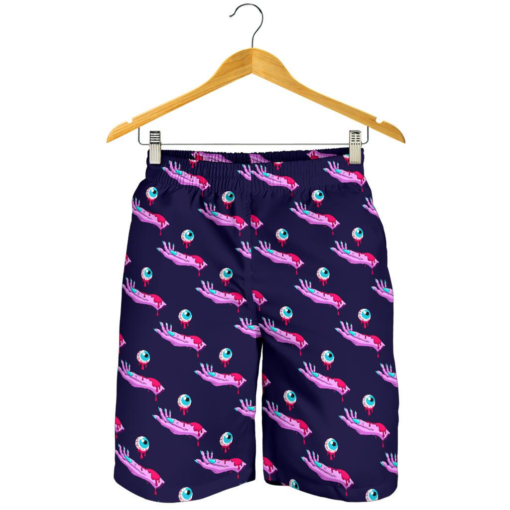 Zombie Pink Hand Design Pattern Print Mens Shorts-JTAMIGO.COM