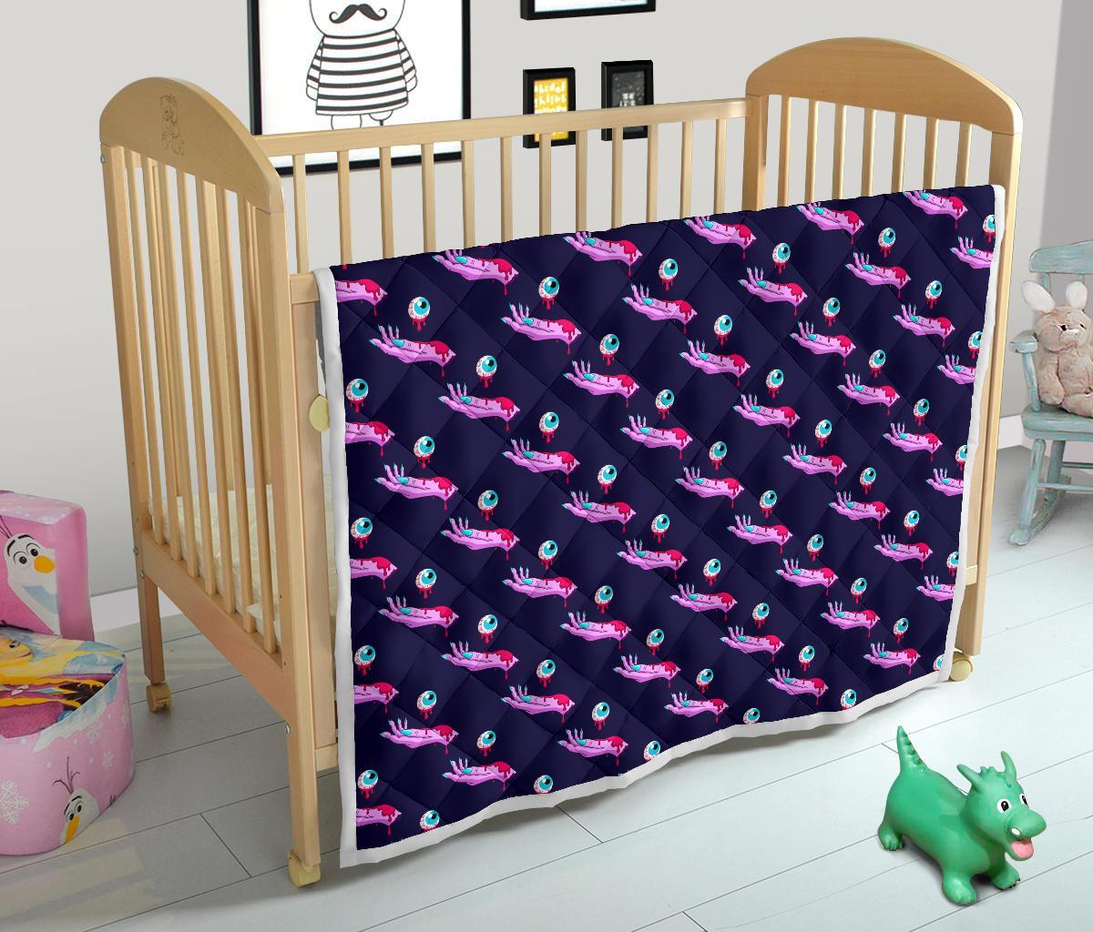 Zombie Pink Hand Design Pattern Print Quilt-JTAMIGO.COM