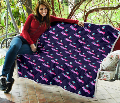 Zombie Pink Hand Design Pattern Print Quilt-JTAMIGO.COM
