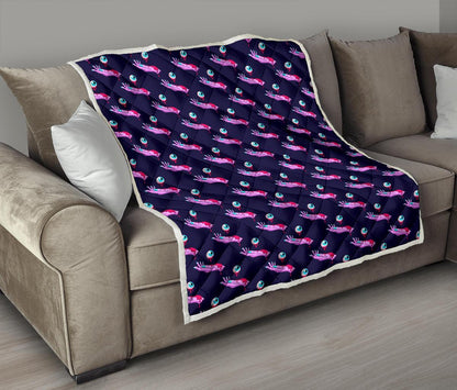 Zombie Pink Hand Design Pattern Print Quilt-JTAMIGO.COM