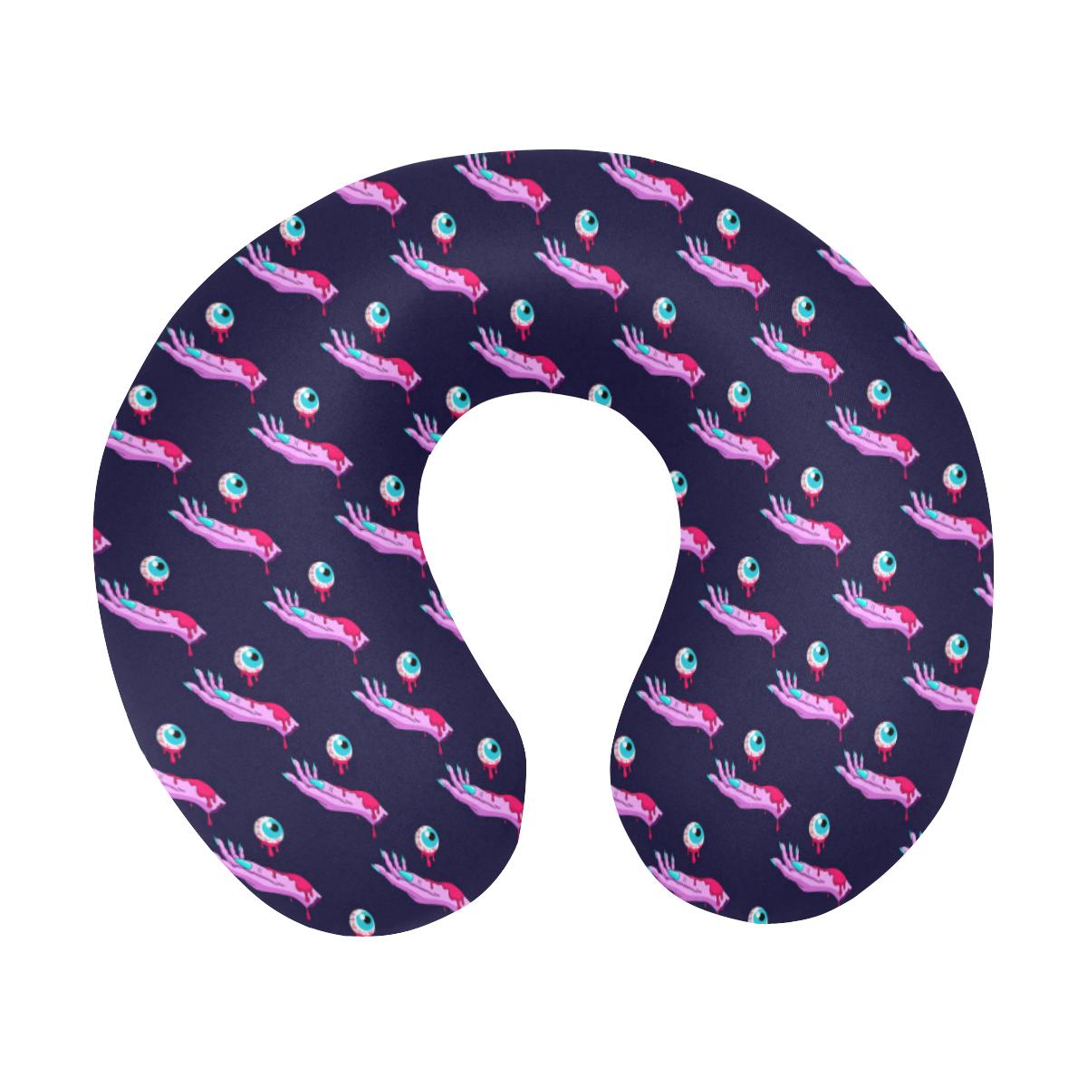 Zombie Pink Hand Design Pattern Print U-Shaped Travel Neck Pillow-JTAMIGO.COM