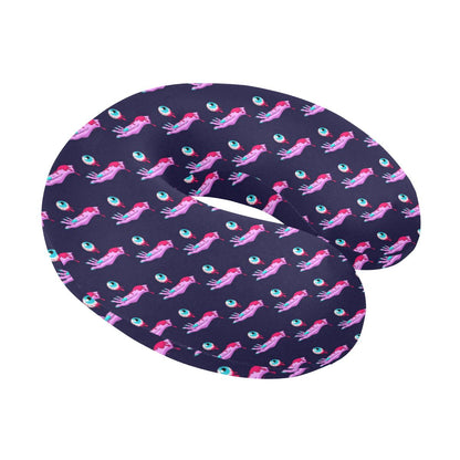 Zombie Pink Hand Design Pattern Print U-Shaped Travel Neck Pillow-JTAMIGO.COM