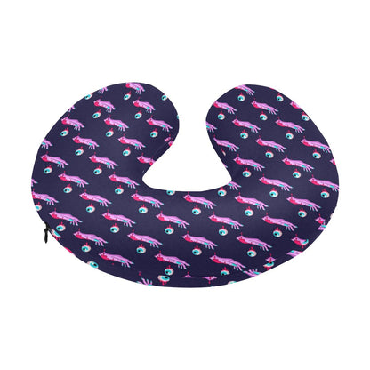 Zombie Pink Hand Design Pattern Print U-Shaped Travel Neck Pillow-JTAMIGO.COM