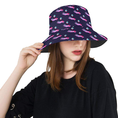 Zombie Pink Hand Design Pattern Print Unisex Bucket Hat