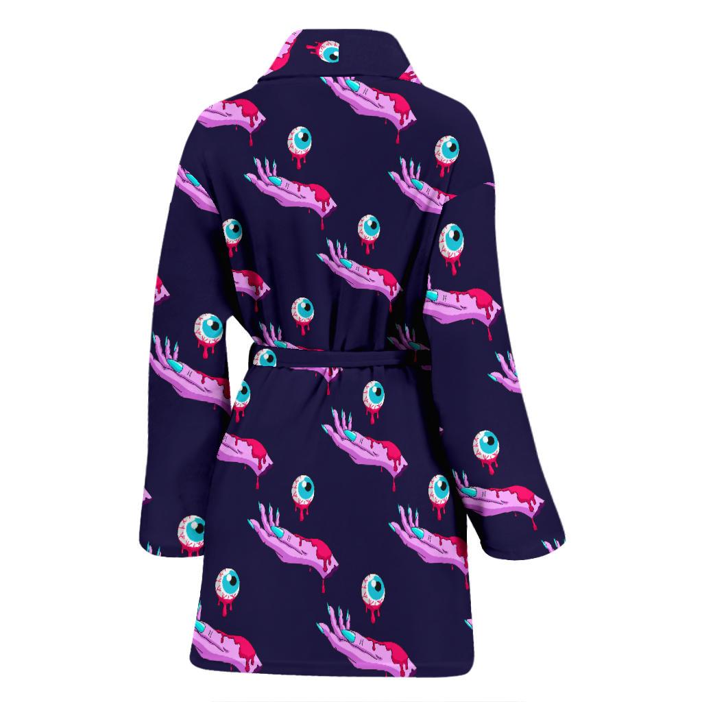Zombie Pink Hand Design Pattern Print Women Bath Robe-JTAMIGO.COM