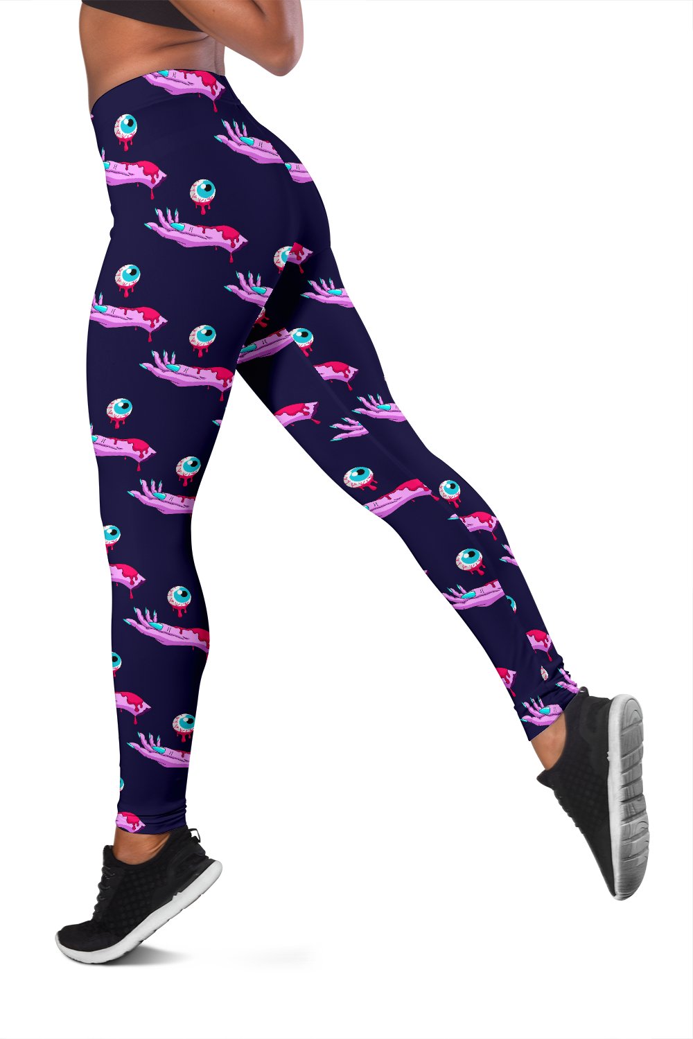 Zombie Pink Hand Design Pattern Print Women Leggings