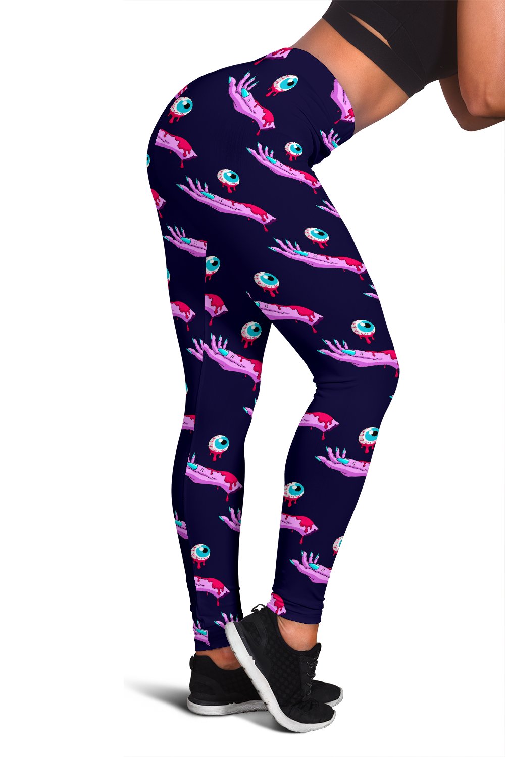 Zombie Pink Hand Design Pattern Print Women Leggings