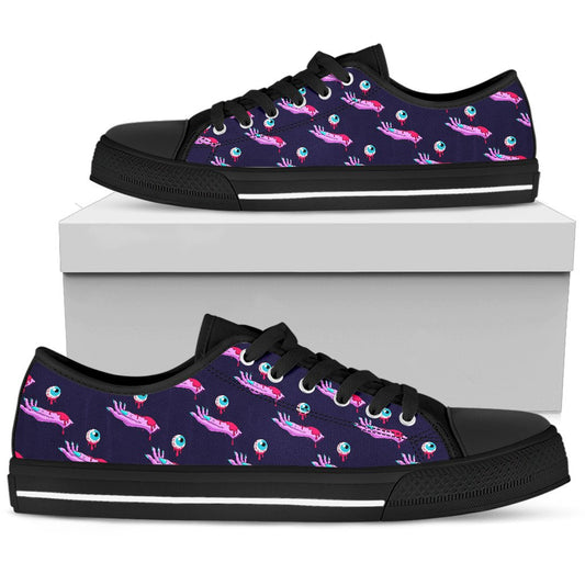 Zombie Pink Hand Design Pattern Print Women Low Top Shoes-JTAMIGO.COM
