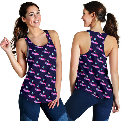 Zombie Pink Hand Design Pattern Print Women Racerback Tank Top