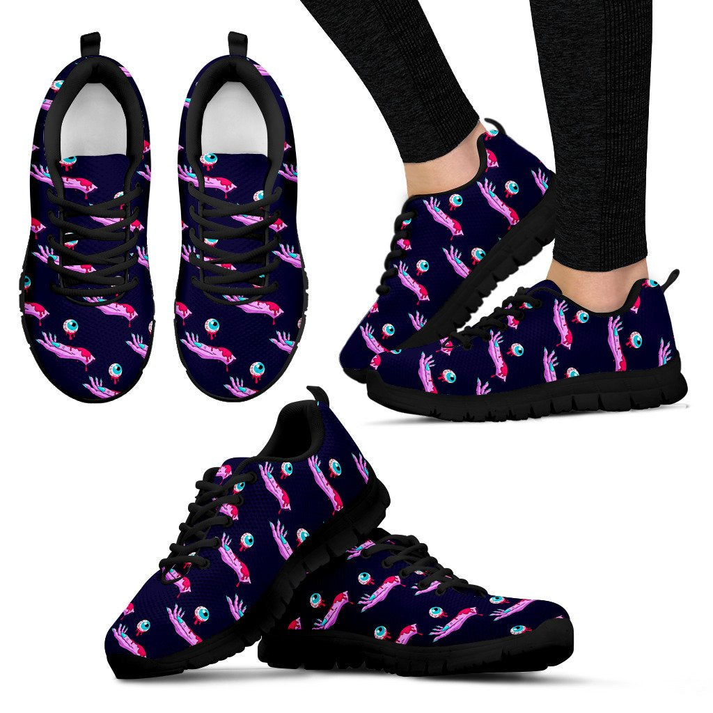 Zombie Pink Hand Design Pattern Print Women Sneakers Shoes