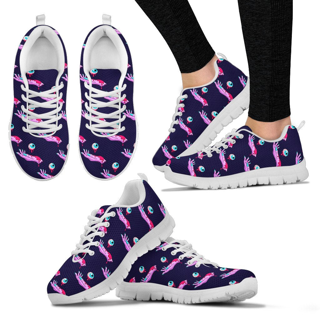 Zombie Pink Hand Design Pattern Print Women Sneakers Shoes
