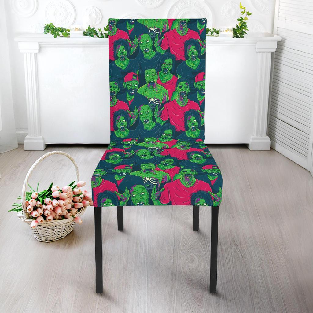 Zombie Themed Design Pattern Print Dining Chair Slipcover-JTAMIGO.COM