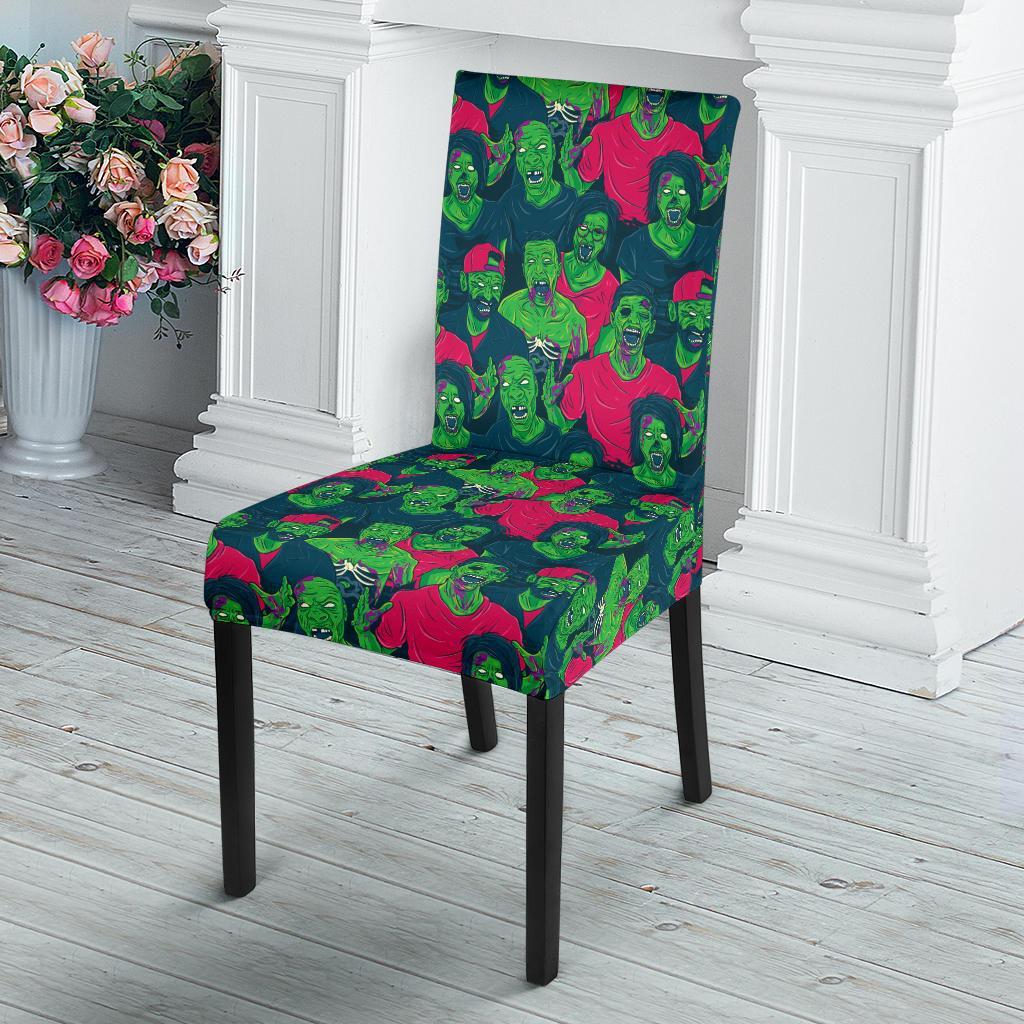 Zombie Themed Design Pattern Print Dining Chair Slipcover-JTAMIGO.COM