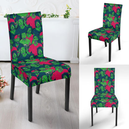 Zombie Themed Design Pattern Print Dining Chair Slipcover-JTAMIGO.COM