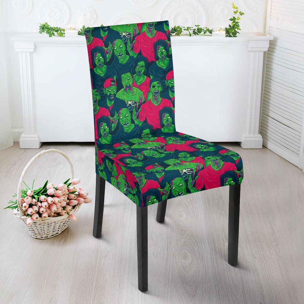 Zombie Themed Design Pattern Print Dining Chair Slipcover-JTAMIGO.COM