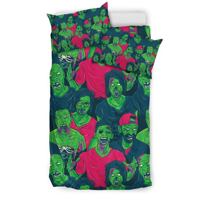 Zombie Themed Design Pattern Print Duvet Cover Bedding Set