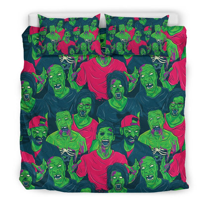 Zombie Themed Design Pattern Print Duvet Cover Bedding Set