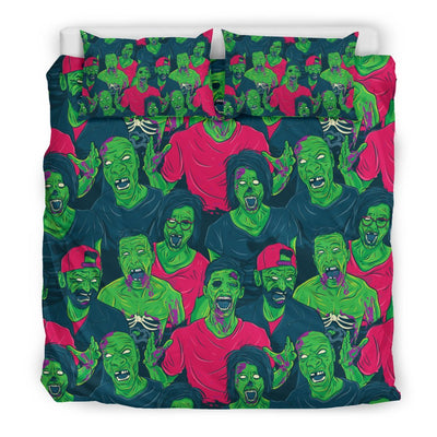 Zombie Themed Design Pattern Print Duvet Cover Bedding Set
