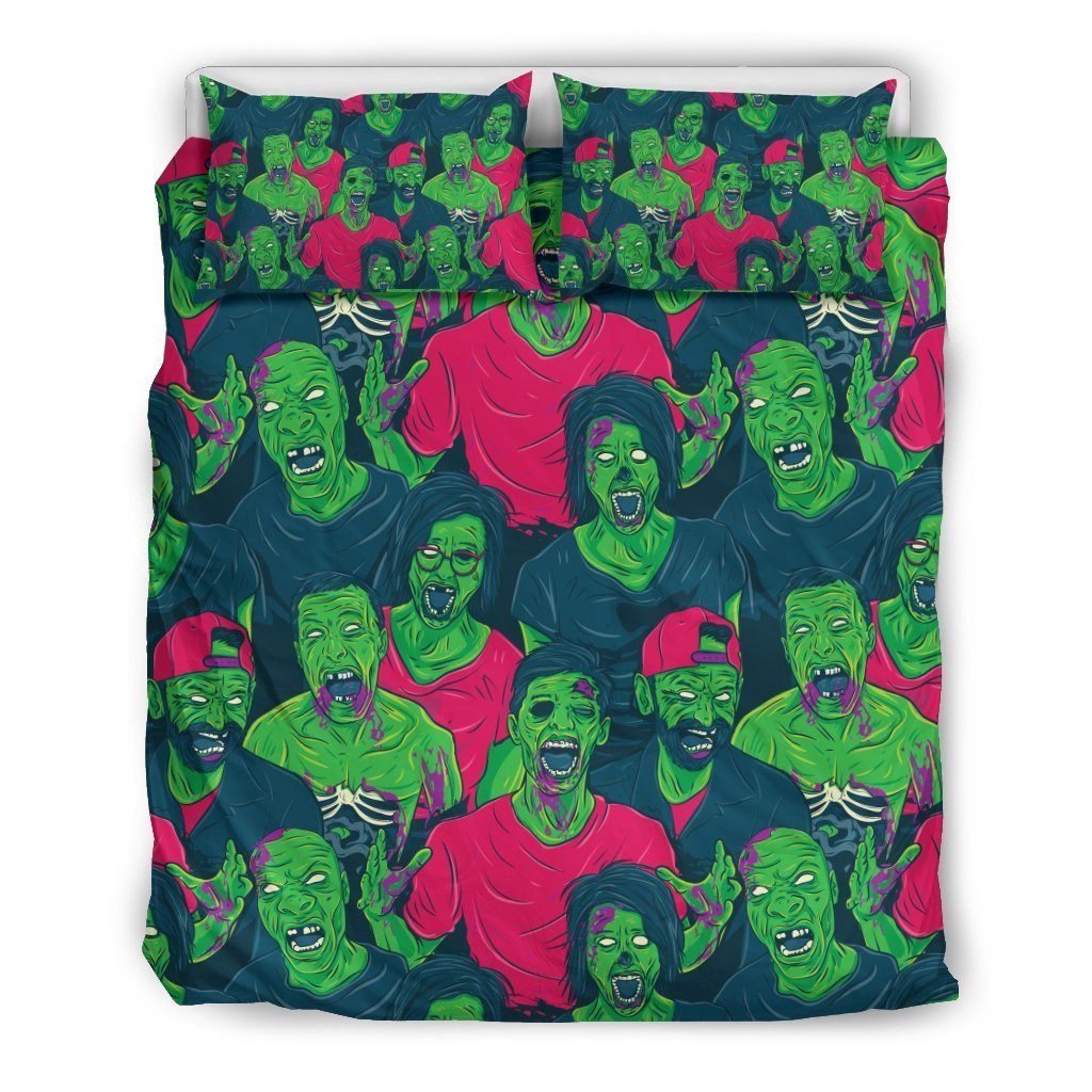 Zombie Themed Design Pattern Print Duvet Cover Bedding Set