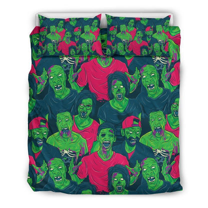 Zombie Themed Design Pattern Print Duvet Cover Bedding Set