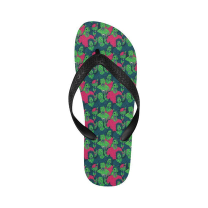 Zombie Themed Design Pattern Print Flip Flops-JTAMIGO.COM