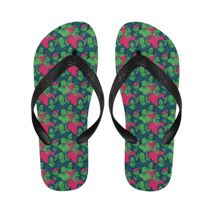 Zombie Themed Design Pattern Print Flip Flops-JTAMIGO.COM
