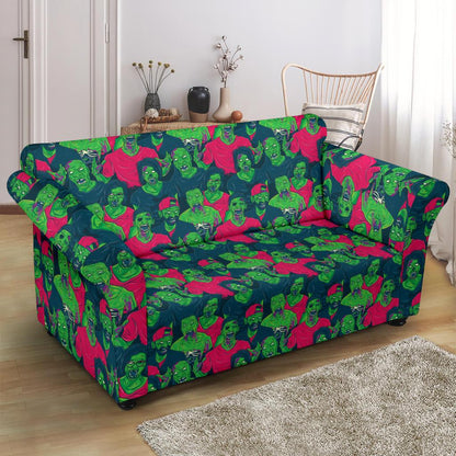 Zombie Themed Design Pattern Print Loveseat Slipcover-JTAMIGO.COM