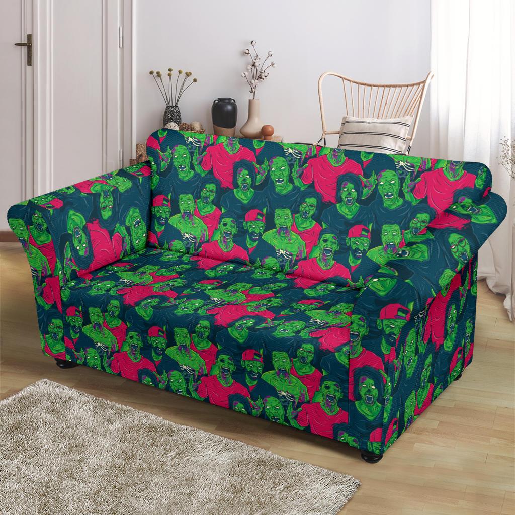 Zombie Themed Design Pattern Print Loveseat Slipcover-JTAMIGO.COM