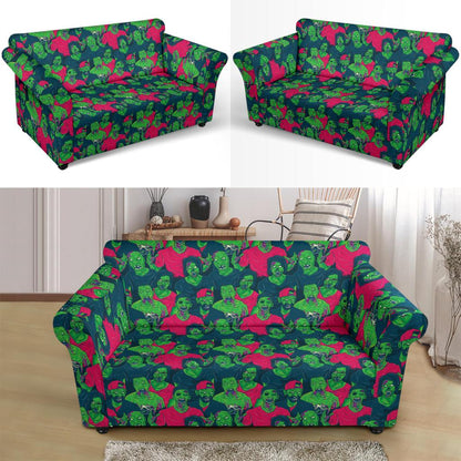 Zombie Themed Design Pattern Print Loveseat Slipcover-JTAMIGO.COM