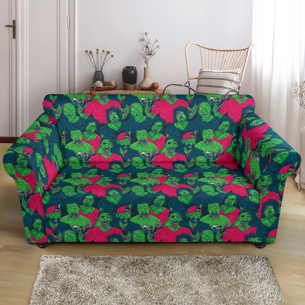 Zombie Themed Design Pattern Print Loveseat Slipcover-JTAMIGO.COM