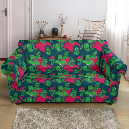 Zombie Themed Design Pattern Print Loveseat Slipcover-JTAMIGO.COM