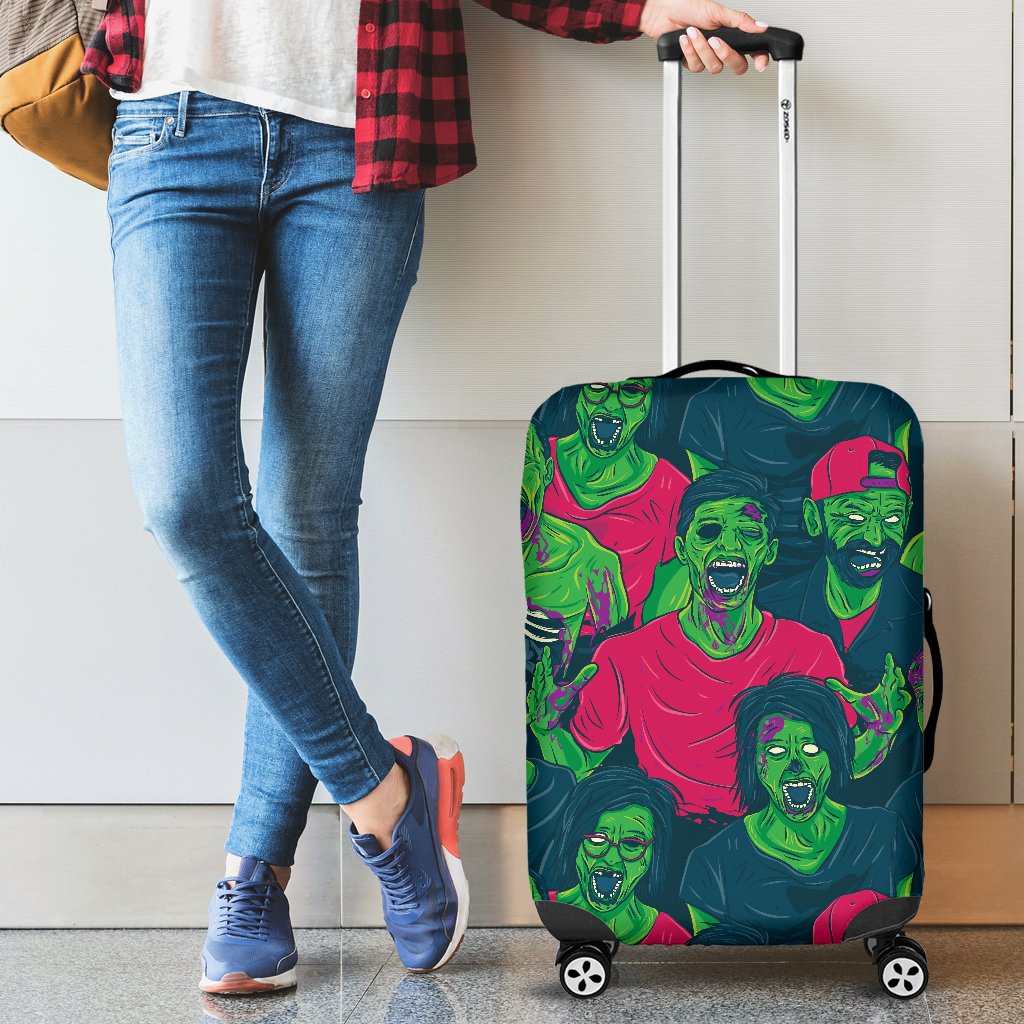 Zombie Themed Design Pattern Print Luggage Cover Protector