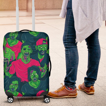 Zombie Themed Design Pattern Print Luggage Cover Protector