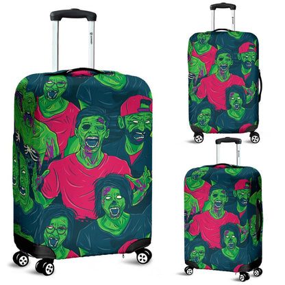 Zombie Themed Design Pattern Print Luggage Cover Protector