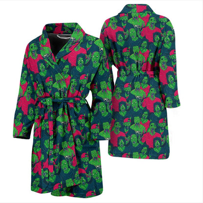 Zombie Themed Design Pattern Print Men Bath Robe-JTAMIGO.COM