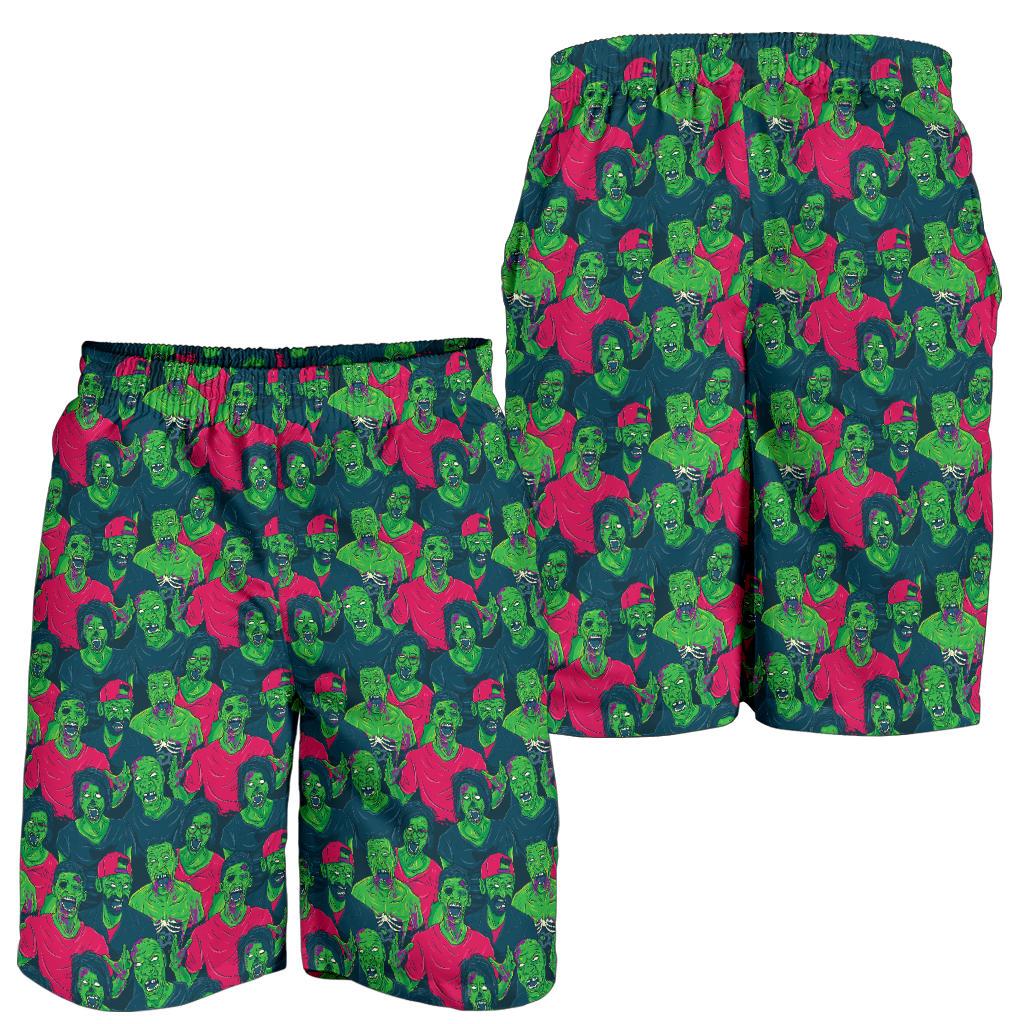 Zombie Themed Design Pattern Print Mens Shorts-JTAMIGO.COM