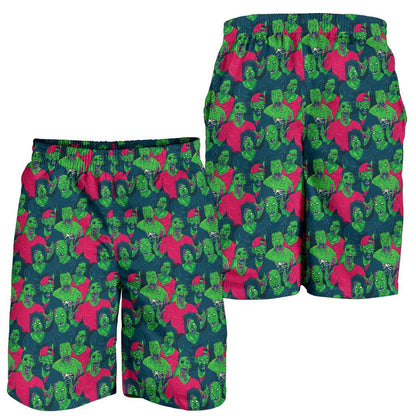 Zombie Themed Design Pattern Print Mens Shorts-JTAMIGO.COM