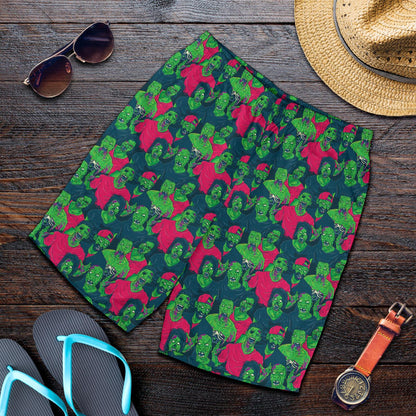 Zombie Themed Design Pattern Print Mens Shorts-JTAMIGO.COM