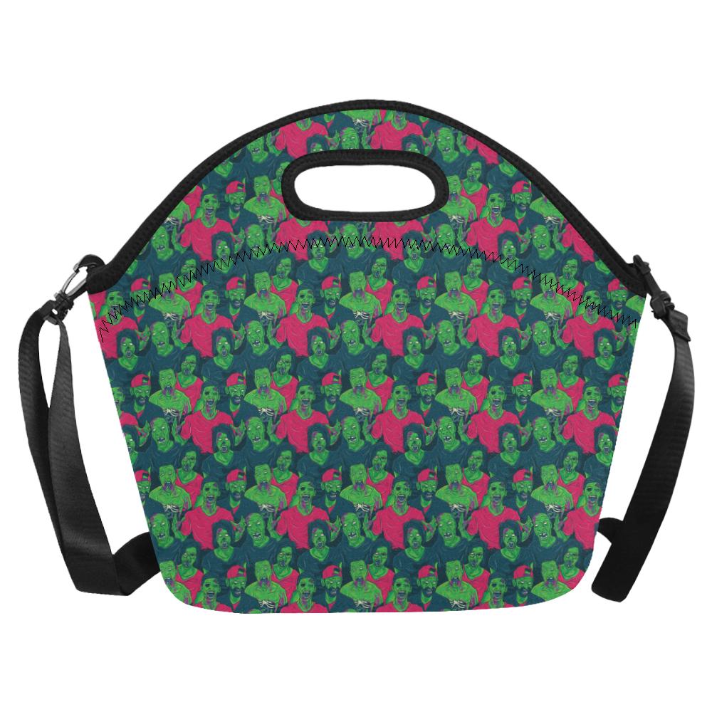 Zombie Themed Design Pattern Print Neoprene Lunch Bag (Model 1669)(Large)-JTAMIGO.COM
