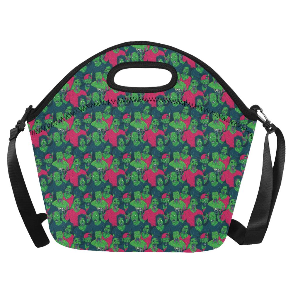 Zombie Themed Design Pattern Print Neoprene Lunch Bag (Model 1669)(Large)-JTAMIGO.COM