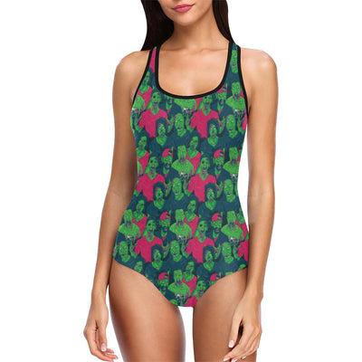 Zombie Themed Design Pattern Print One Piece Swimsuit-JTAMIGO.COM