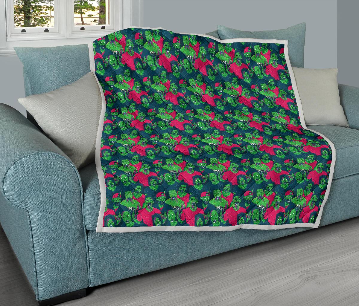 Zombie Themed Design Pattern Print Premium Quilt-JTAMIGO.COM