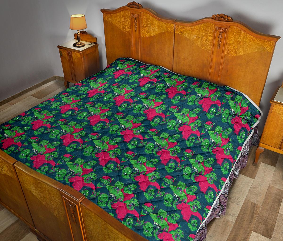 Zombie Themed Design Pattern Print Premium Quilt-JTAMIGO.COM