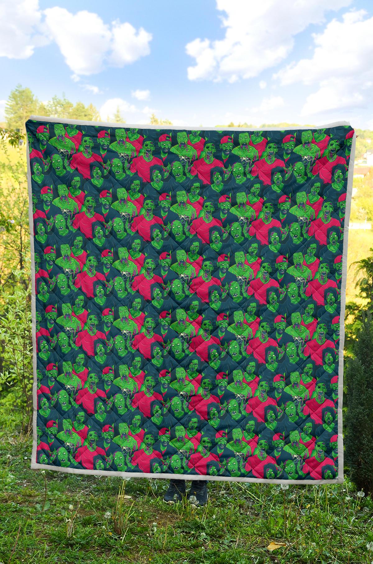 Zombie Themed Design Pattern Print Premium Quilt-JTAMIGO.COM
