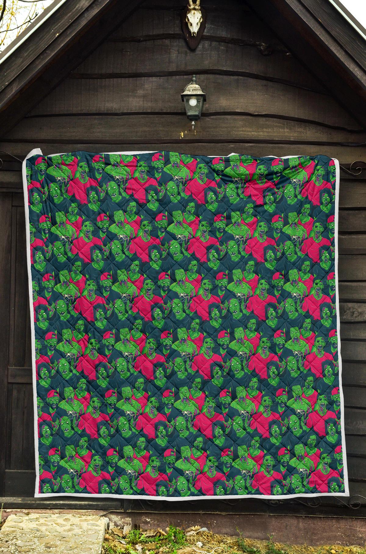 Zombie Themed Design Pattern Print Premium Quilt-JTAMIGO.COM