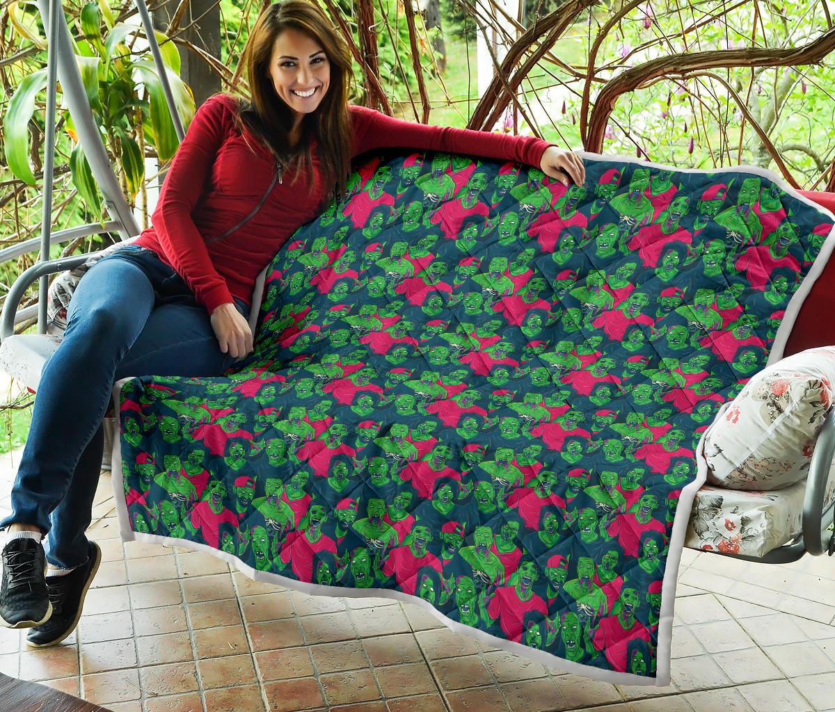 Zombie Themed Design Pattern Print Premium Quilt-JTAMIGO.COM