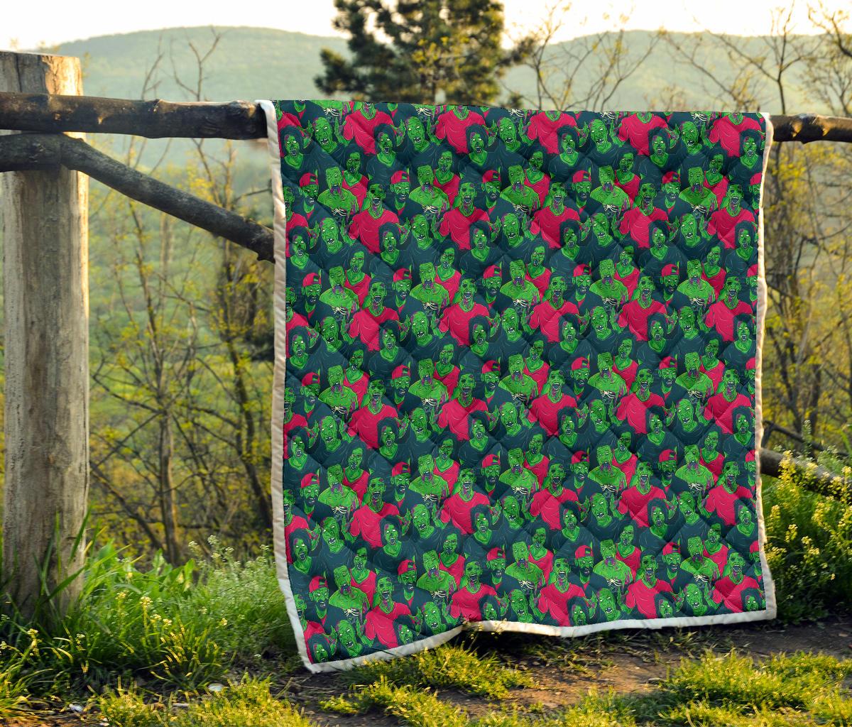 Zombie Themed Design Pattern Print Premium Quilt-JTAMIGO.COM